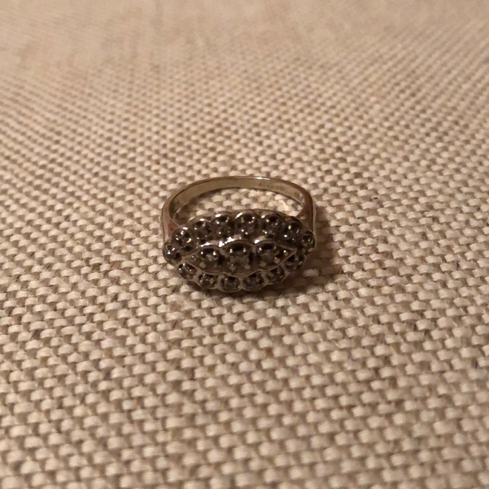 Vintage 14k White Gold Diamond Ring